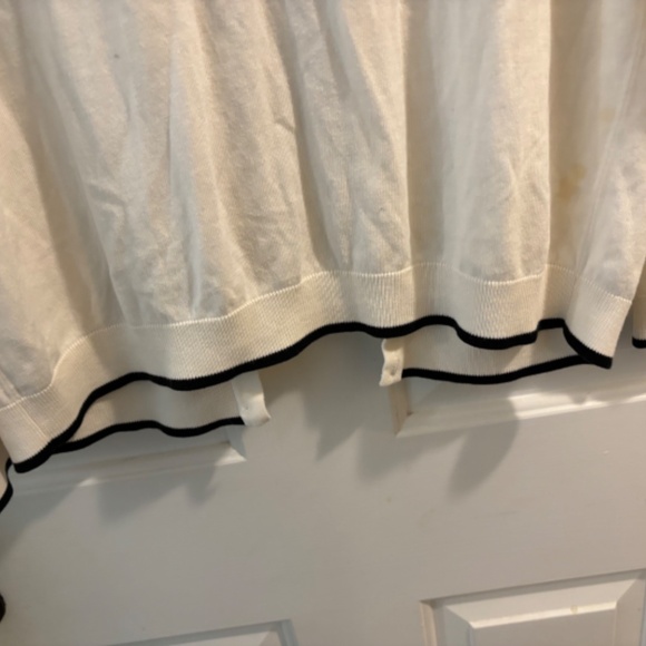 Talbots Ivory & Black Cardigan Size L - Picture 7 of 7